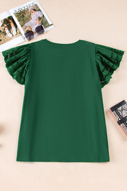 High green with large floating sleeves