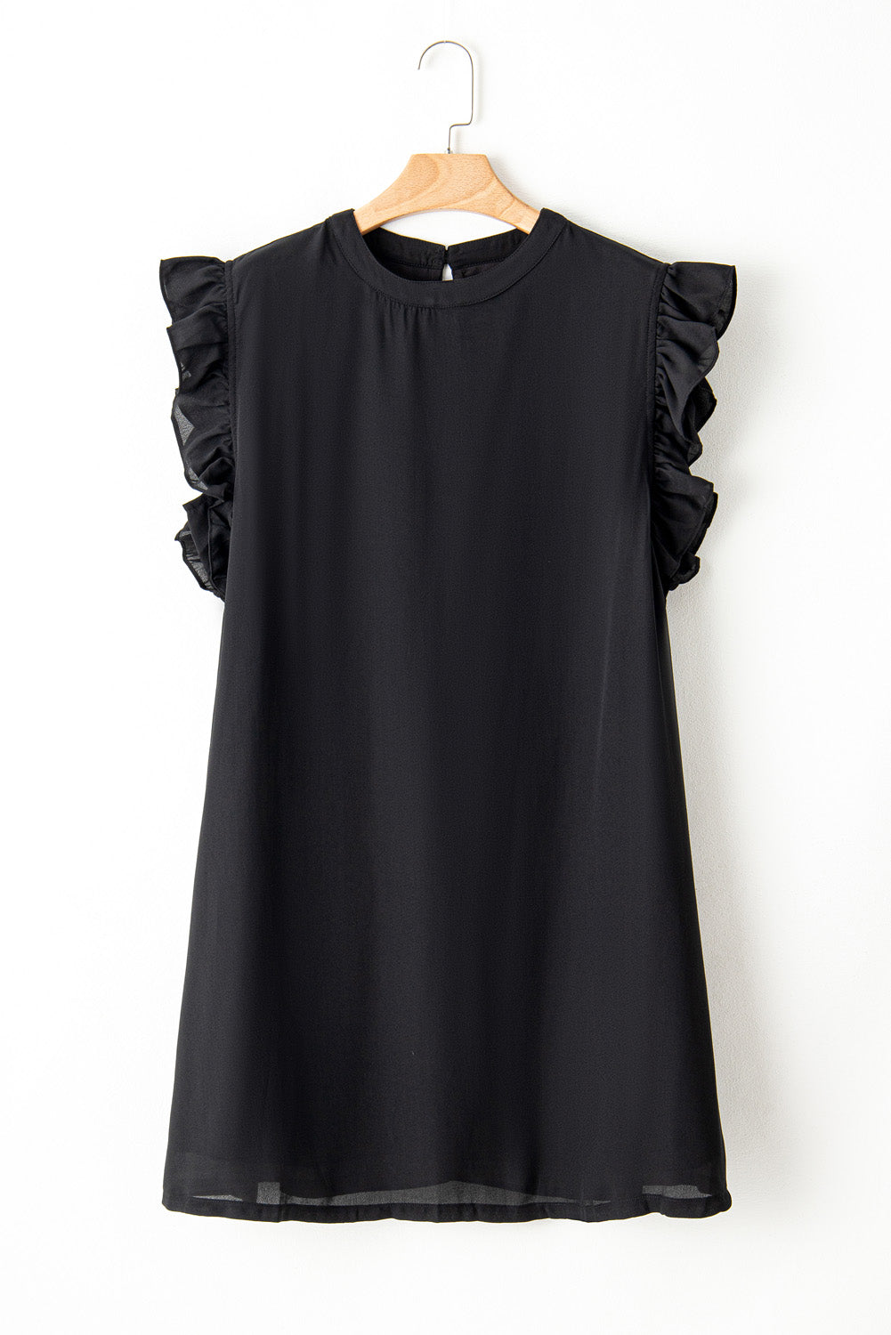 Robe à volants en arrière noir et robe de quart