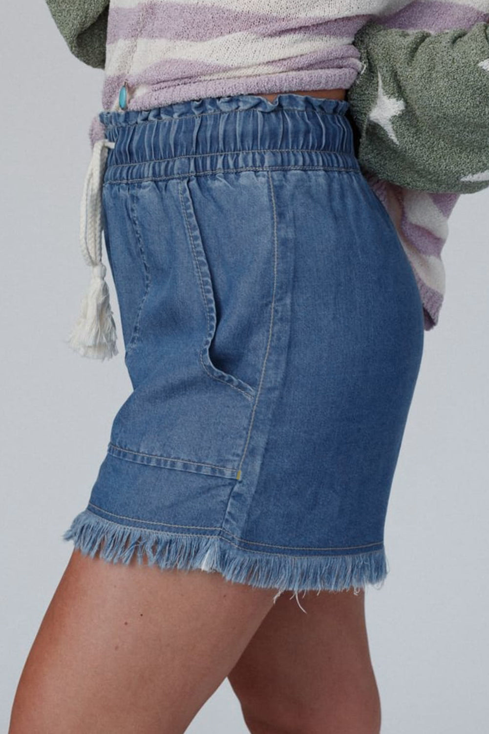 Short en jean taille haute Ashleigh bleu *