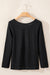 Black long sleeve top with floral lace eyelets