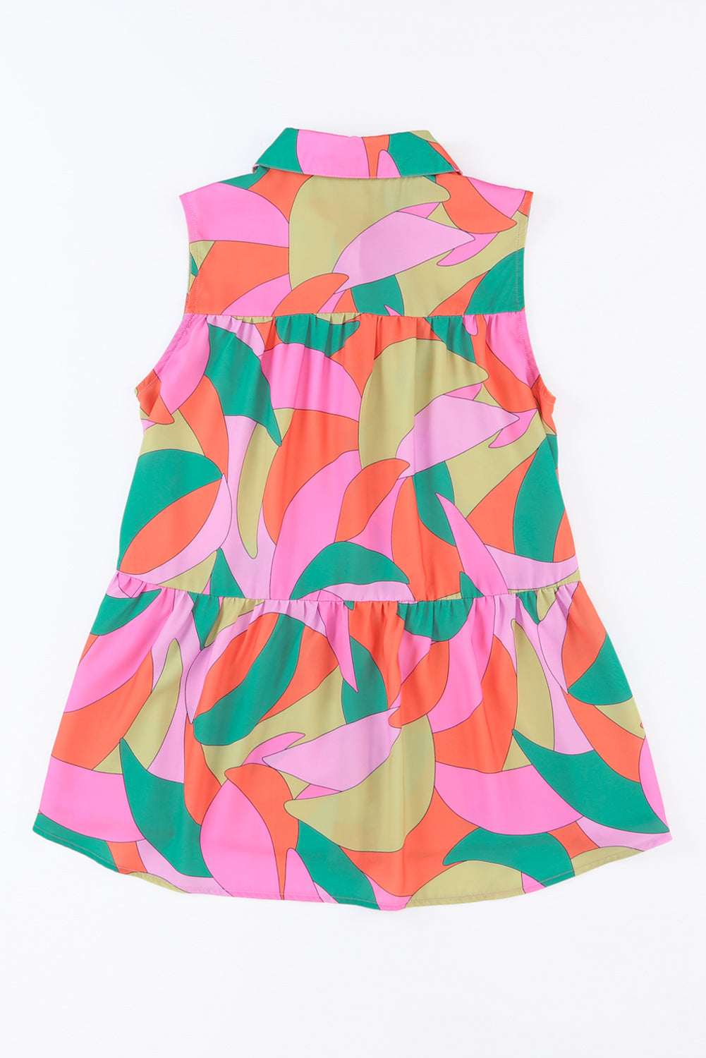 Multicolor Abstract Geometric Print Sleeveless Shirt