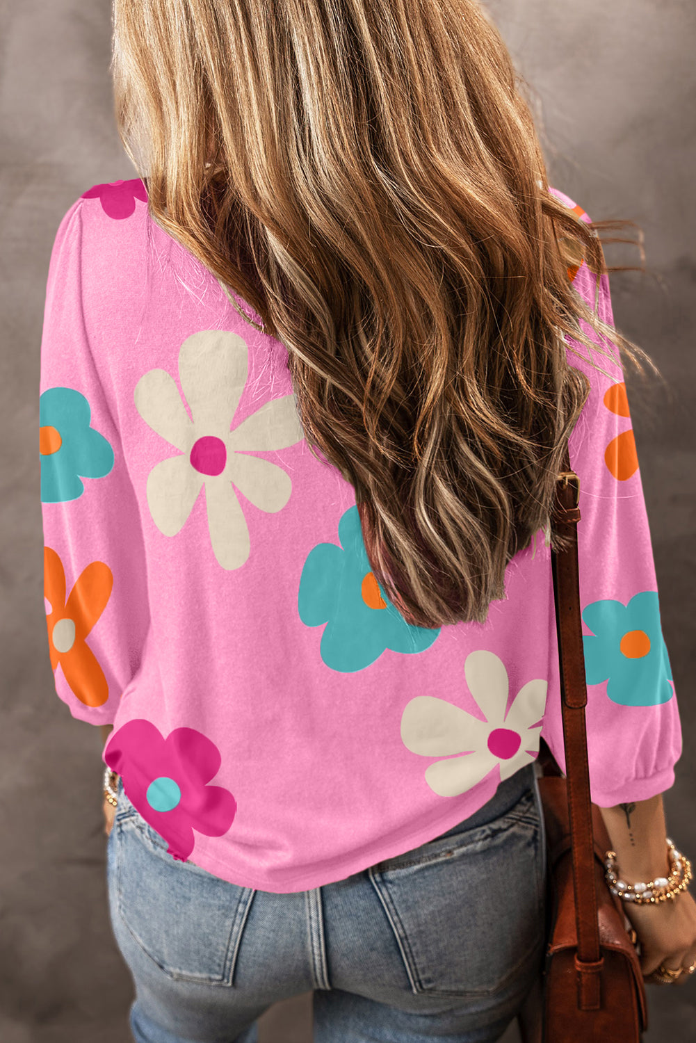 Sleeve top bracelet and pink floral print *