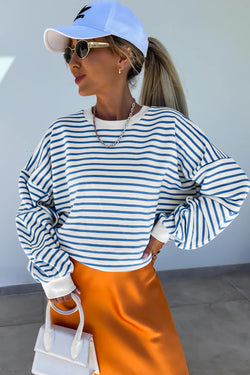 Blue striped blue sweatshirt *