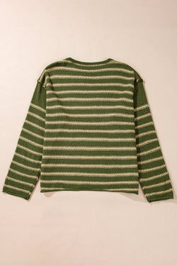 Decreeed sweater with scratches and falling shoulders green *