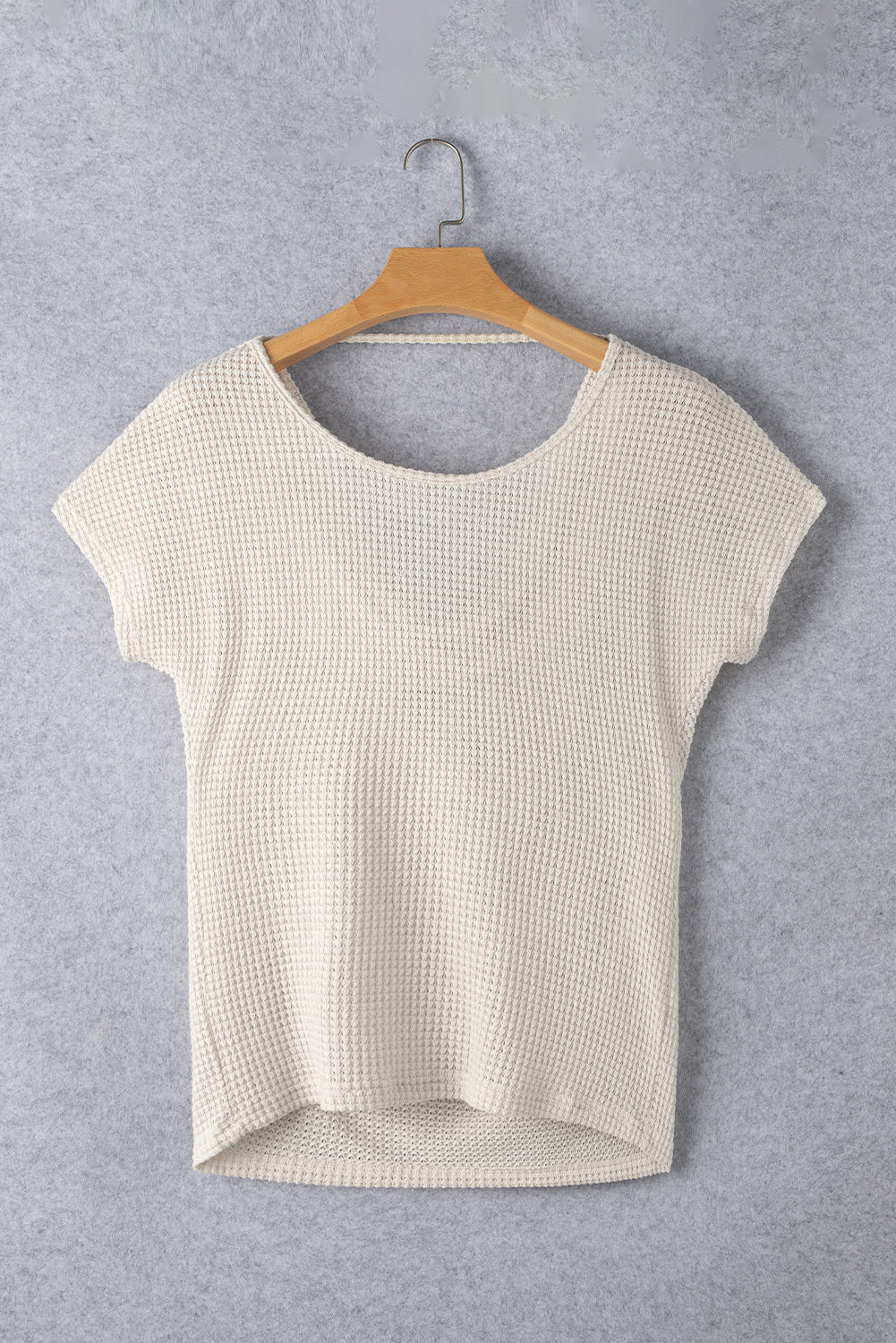 Apricot-open draped textured t-shirt