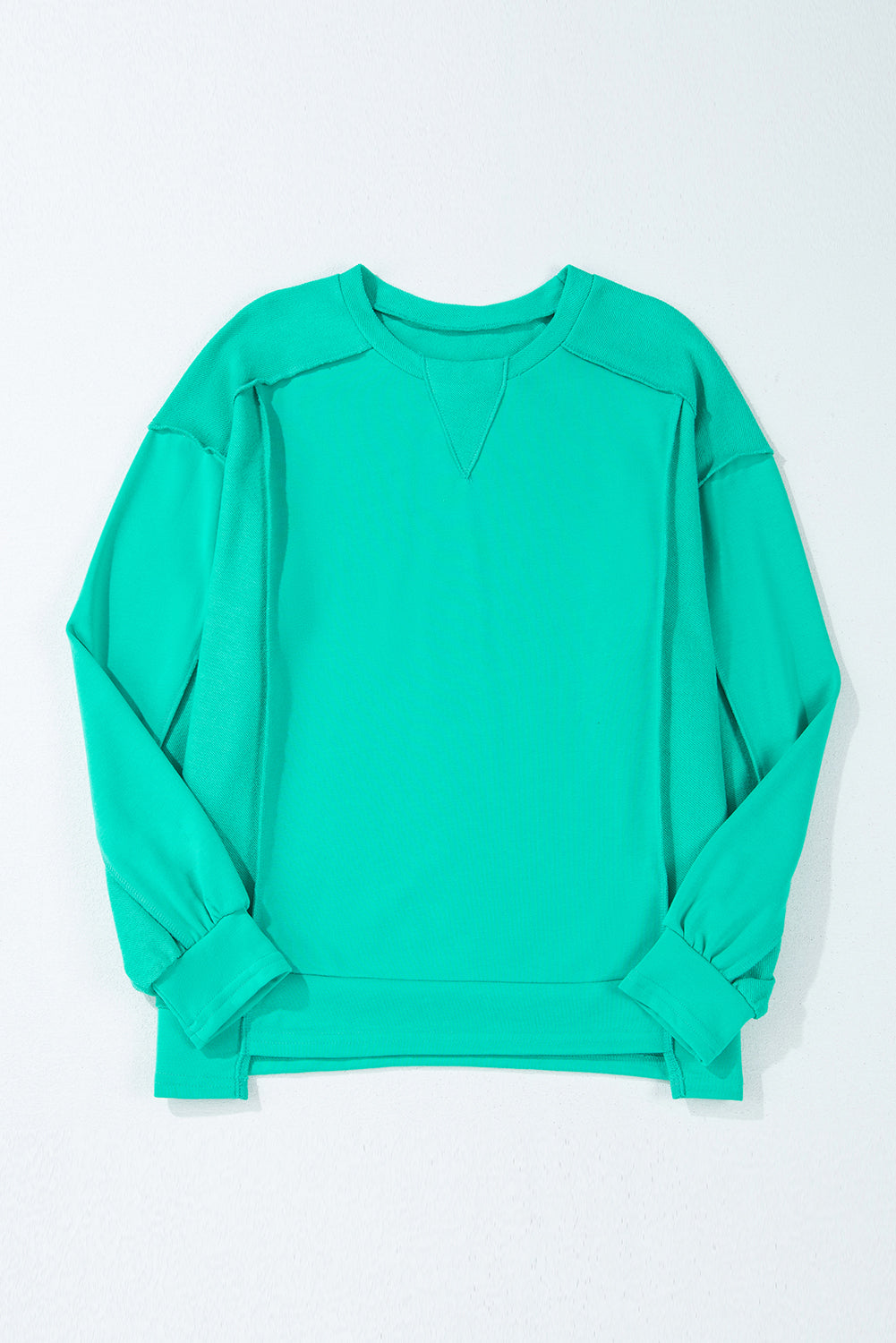 Sweat-shirt à col rond avec épissage vert menthe