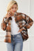 Brown plaid jacket with flap pockets