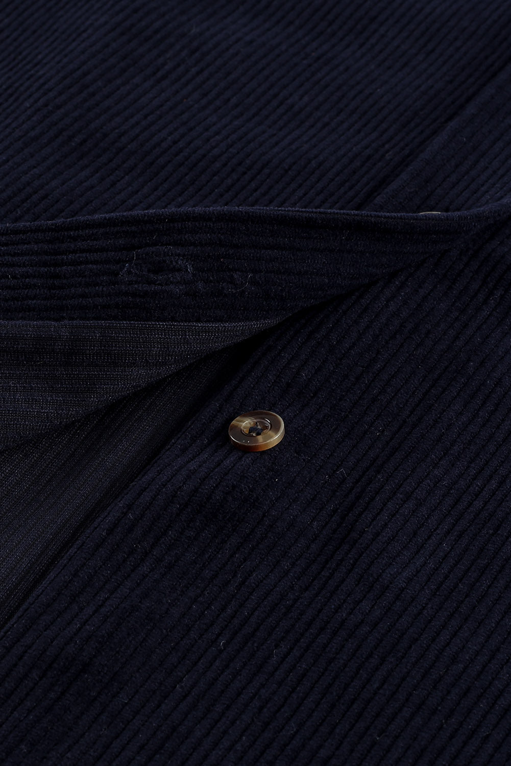 Dark Blue Corduroy Button Pocket Shirt