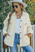 Chaqueta de camisa abotonada beige con cuello doblado