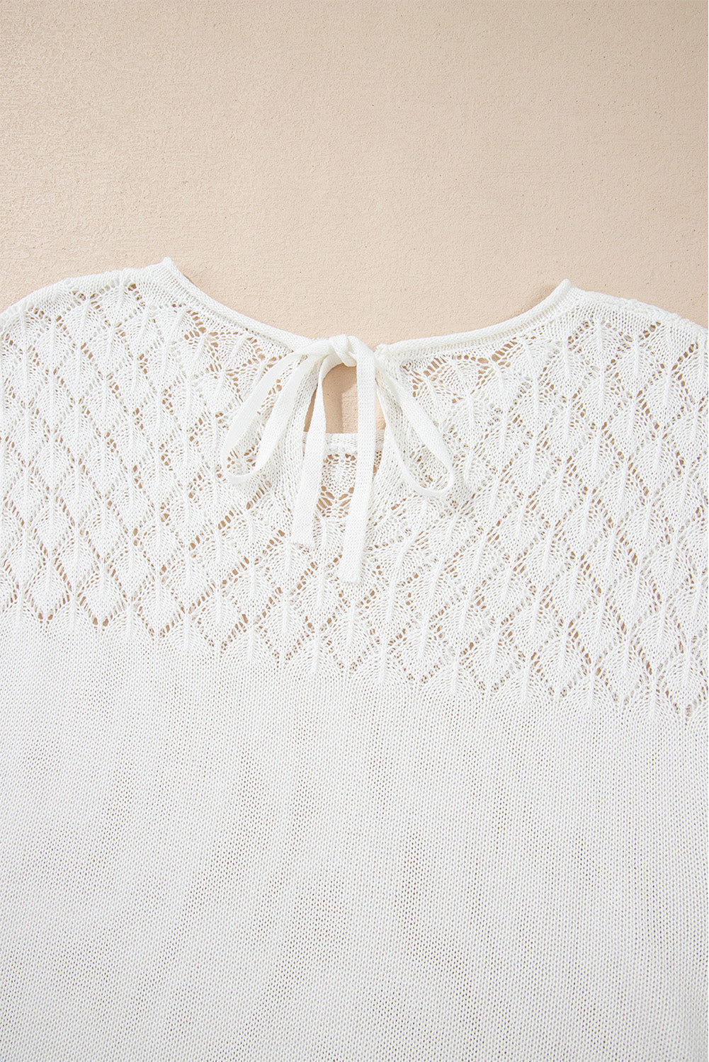 Pull blanc à manches courtes en tricot *