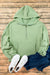 Loose fitting half zip hoodie with kangaroo pockets lined with smoke green fleece