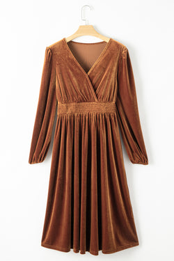 Midi Midi Camel trabaja bien a lo alto Take to High y Smockeed to V -Collar