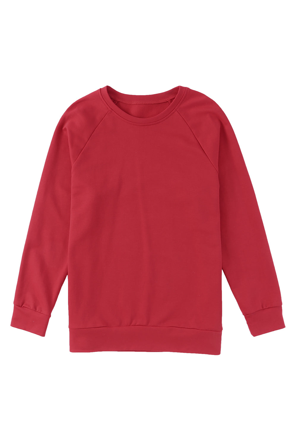 Sudadera de manga de raglan rojo rojo rojo sólido