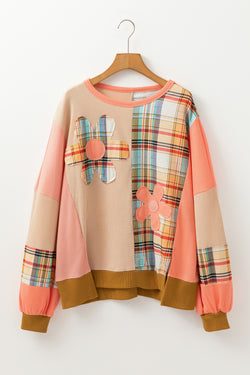 Multicolor knitted knitted checkered multicolor sweatshirt *