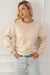 Contrasting two-tone patchwork raglan sleeve sweatshirt in oatmeal