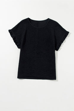 Blusa negra con mangas cortas *