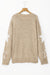 Khaki Star Pattern Drop Shoulder Plus Size Sweater