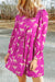 Pink Cheetah Print Drawstring Tunic Shirt Dress