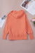 Henley Orange Hoodie con bolsillos y mangas de bate