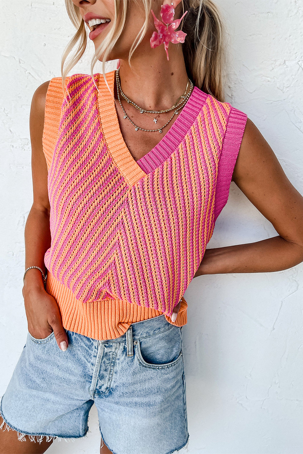 Débardeur en tricot à chevrons *-A WOMAN WE LOVE