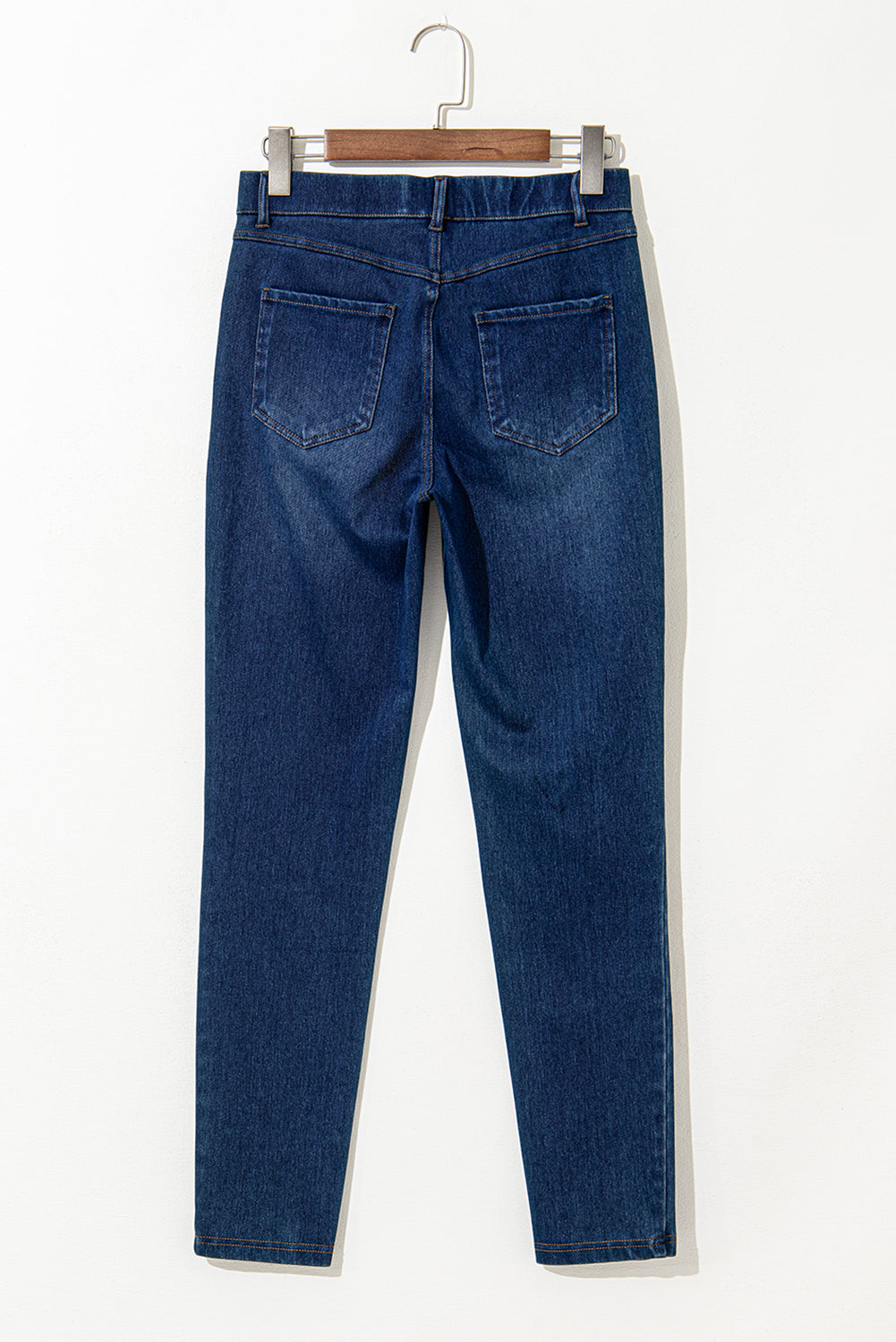 Jean décontracté en tricot extensible délavé *