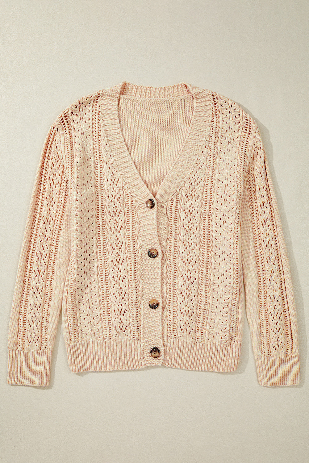 Cardigan pull beige en tricot ouvert à épaules tombantes *-A WOMAN WE LOVE