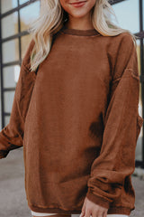 Sudadera de terciopelo acanalado de gran tamaño