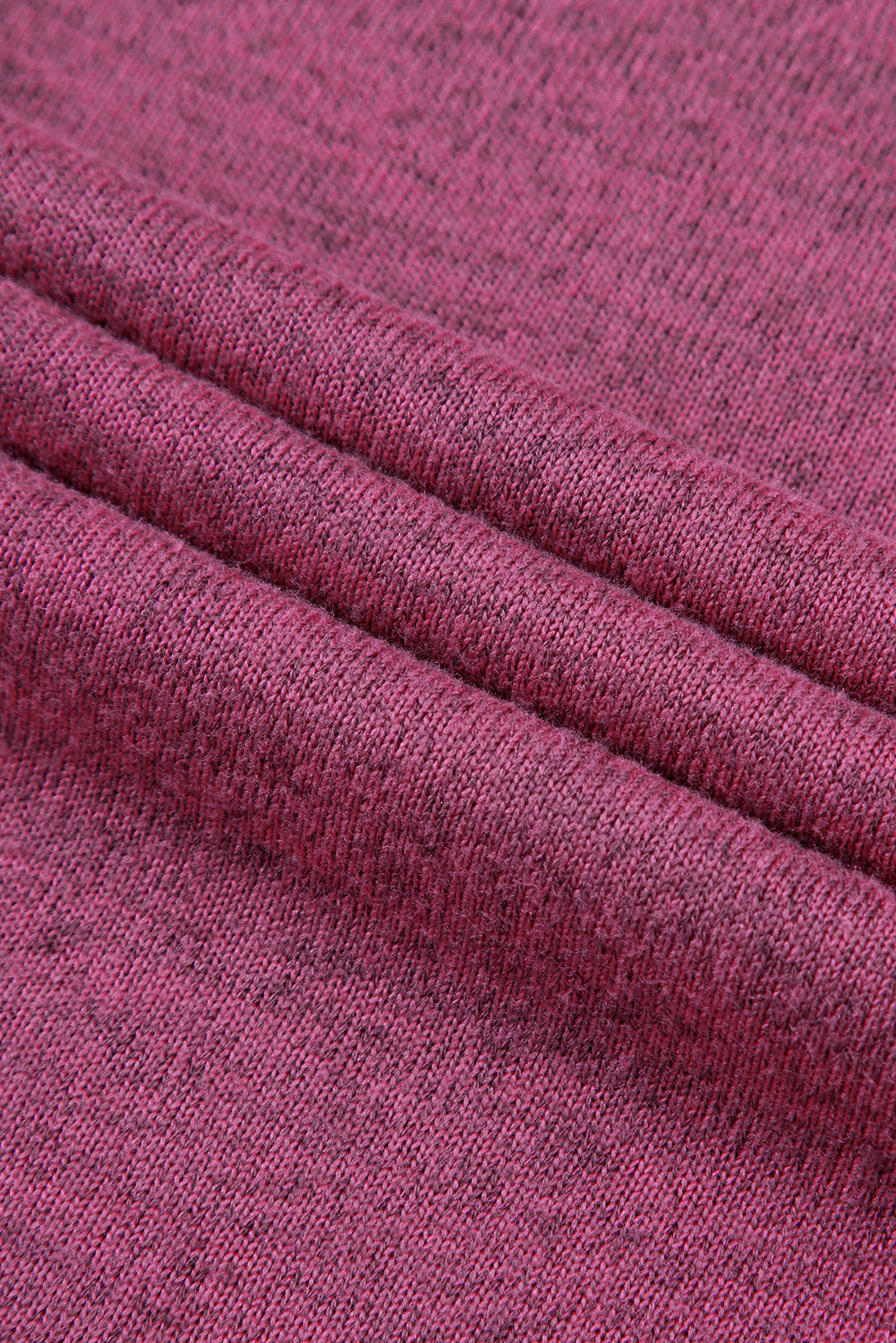 T-shirt a torna rotonda con manica rotonda a costola rosa brillante