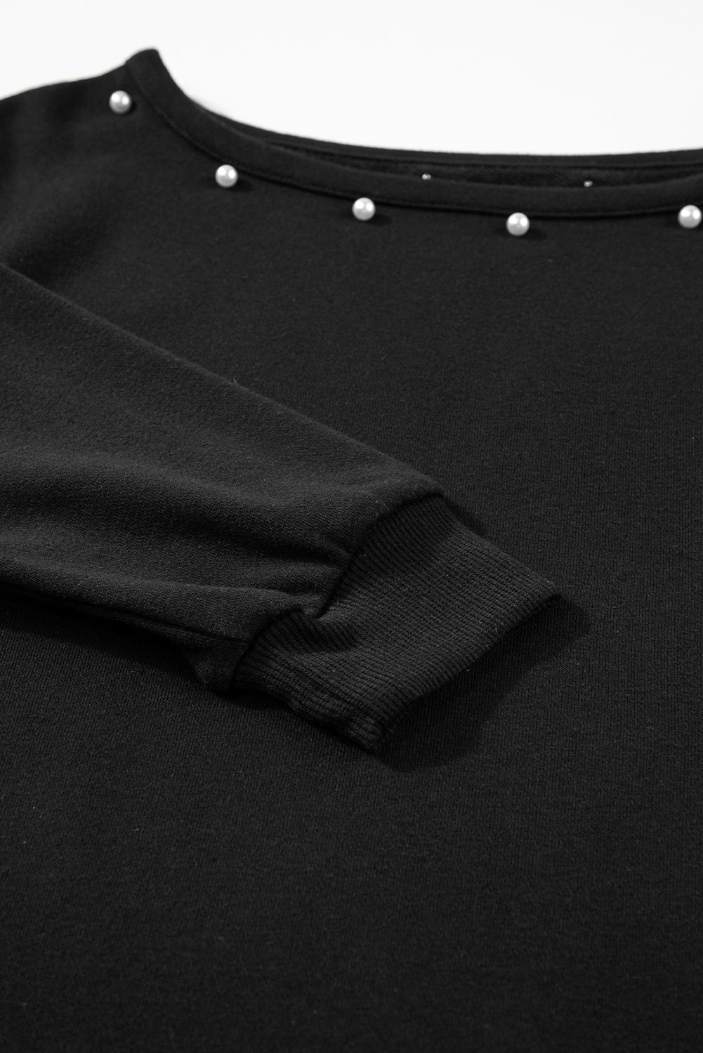 Ensemble pull et pantalon de jogging noir à décor de perles-A WOMAN WE LOVE