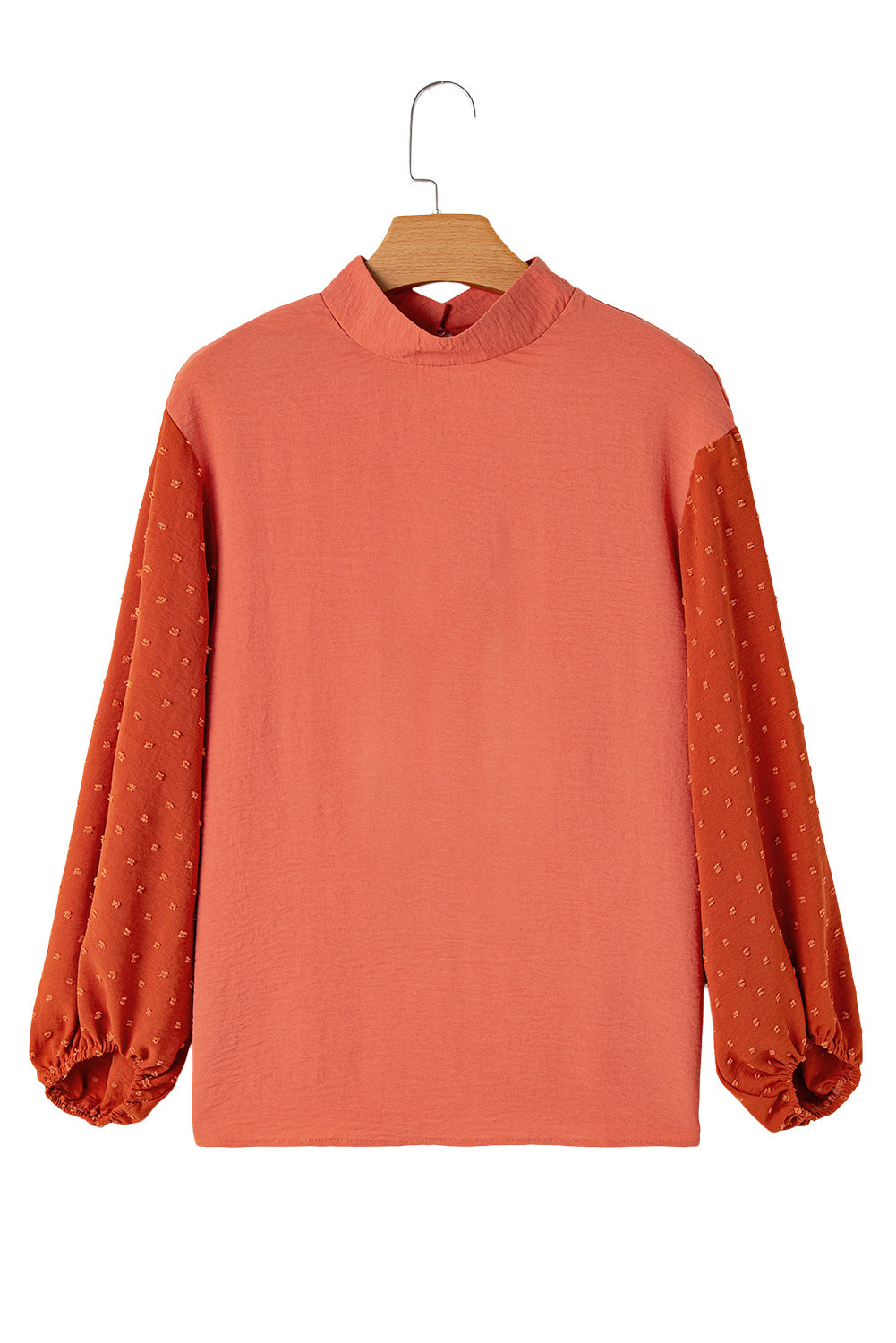 Russet Orange Swiss Dot Blobos Blusa suelta