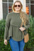 Mist Green Plus Size Knitted Thermal Babydoll Flare Top