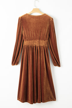 Midi Midi Camel trabaja bien a lo alto Take to High y Smockeed to V -Collar