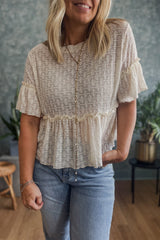 Chemisier beige à manches courtes *-A WOMAN WE LOVE
