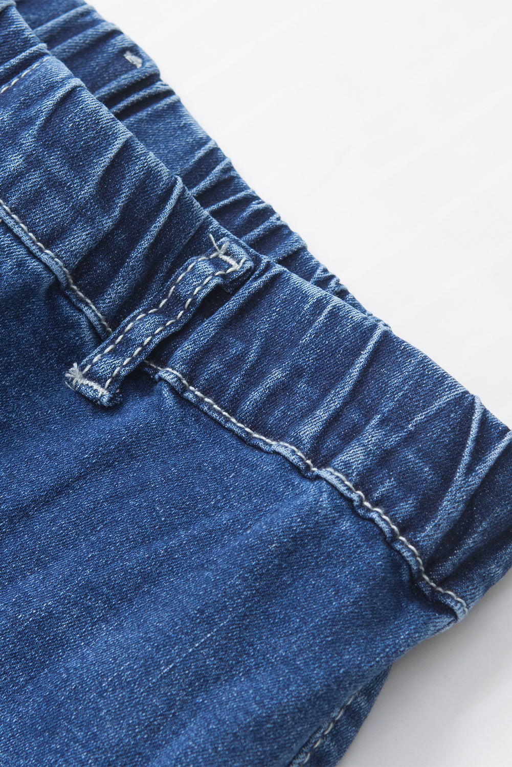 Jeans a bagliore a vita alta elastica blu