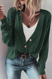 Cardigan Tricot sweater open to drooping shoulders canton *