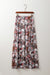 Long high waist skirt with brown floral print