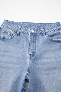 Beautiful Blue - High wave jeans with raw hem and washed mineral