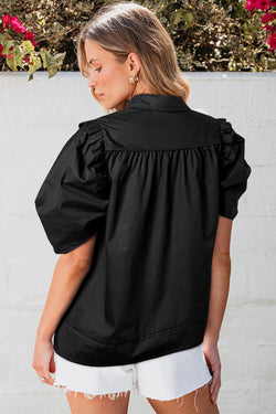 Black -free shirt with puffy sleeves