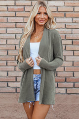 Cardigan en tricot ouvert sur le devant avec cordon vert mousse-A WOMAN WE LOVE