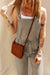 Sage green short overalls with buttoned straps and drawstring