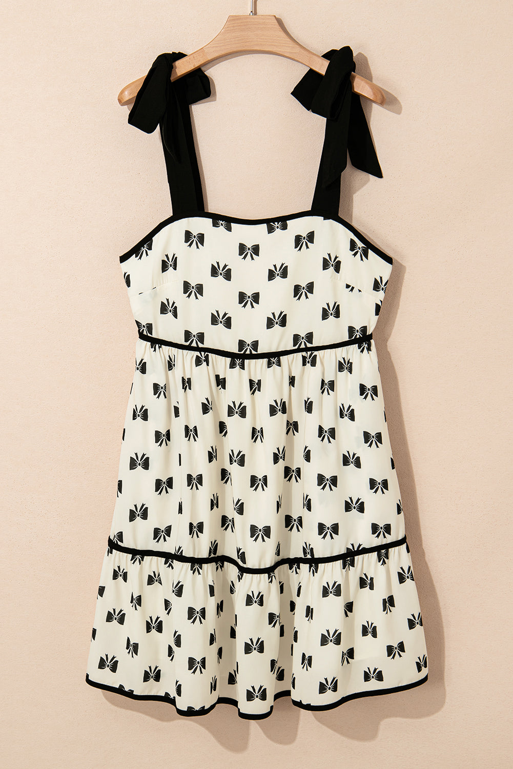 High waist dress printed knot and straps to tie *
