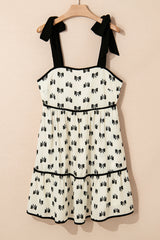 High waist dress printed knot and straps to tie *