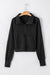 Black with sleeve sweatshirts and rising collar *