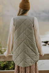 Long jacket jacket grass green with pockets