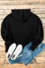 Black loose hoodie with kangaroo pockets and semi-ferms flash lined with fleece