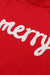 Pull rouge à col montant brodé avec lettre Merry *