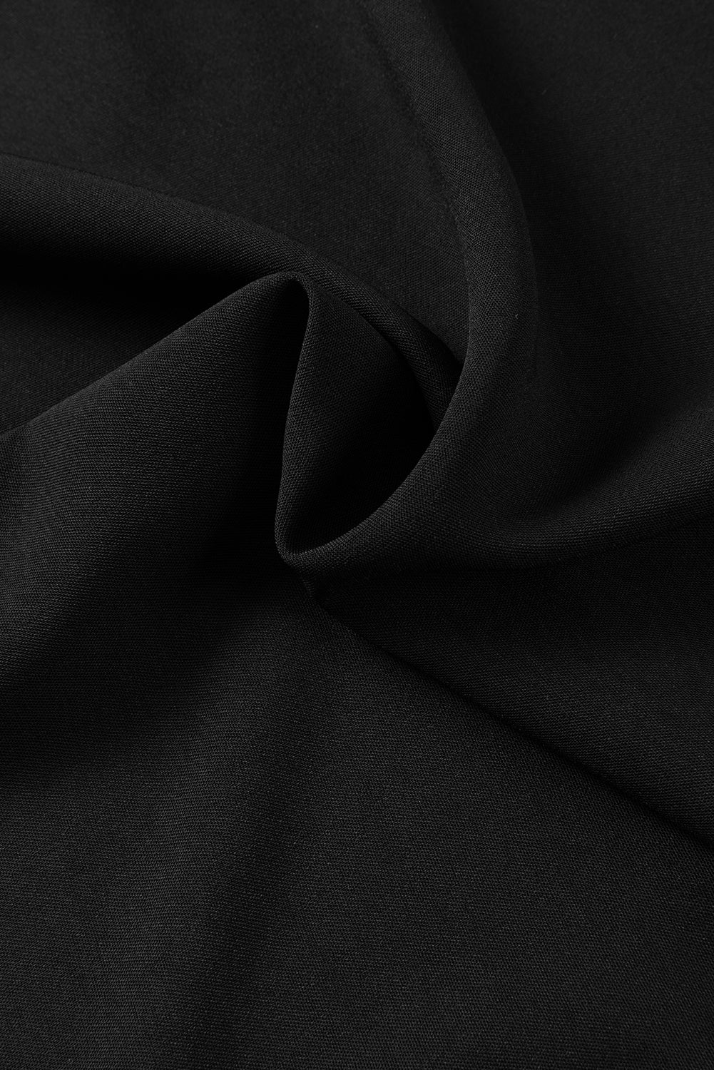 Black Roll -up -Ärmelgenähte Detail Bluse