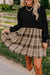 Mini-Robe Sweatshirt High Size Checkered and Black Patchwork *