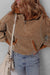 Brown corduroy hoodie with half zip and kangaroo pocket with drawstring