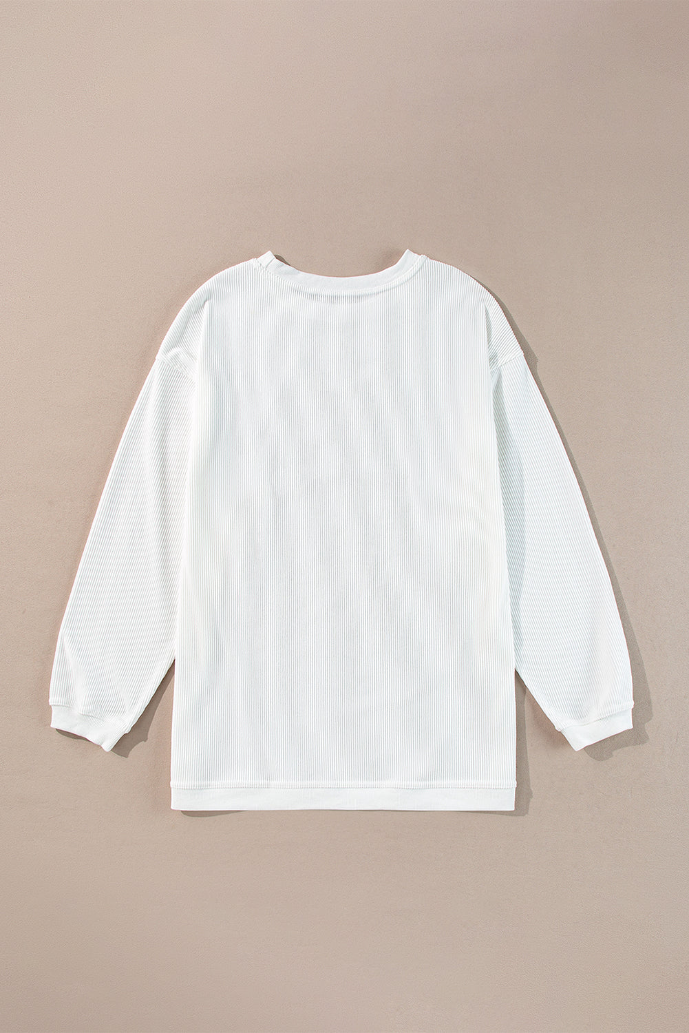 Sweat oversize en velours côtelé blanc